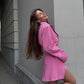Solid Color Long Sleeve Suit Coat Waist Seal Suit