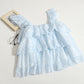 French Small Dotted Ruffle Strap Tank Top Baby Shirt