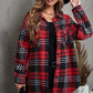 Lapel Single Breasted Shirt Women's Commuting Wear Loose Plaid