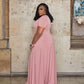 Casual Fashion V-neck Solid Color Plus Size Women's Clothing