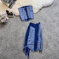 Ensemble jupe courte irrégulière en denim Desire Pure Wind avec haut tube et taille haute