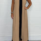 Casual Loose Contrast Color V-neck Sleeveless Long Dress