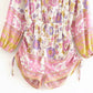 Holiday Style Fringed Lace Positioning Print Jumpsuit