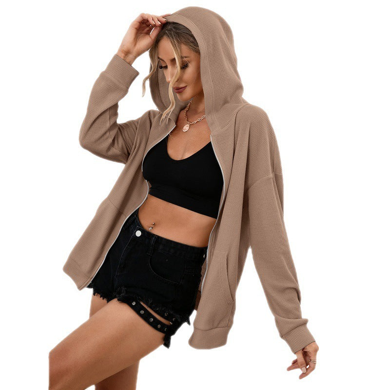 Casual Hooded Sweater Pullover Zip Cardigan Jacket Jacket Top
