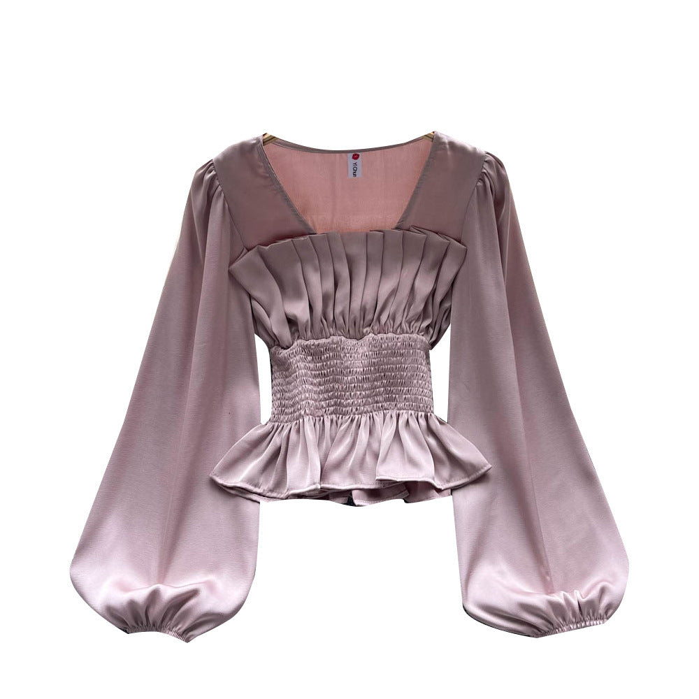 Women's Fashion Style Square Collar Shirt Top