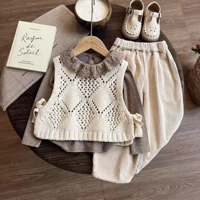 Costume trois pièces en velours côtelé printemps-automne