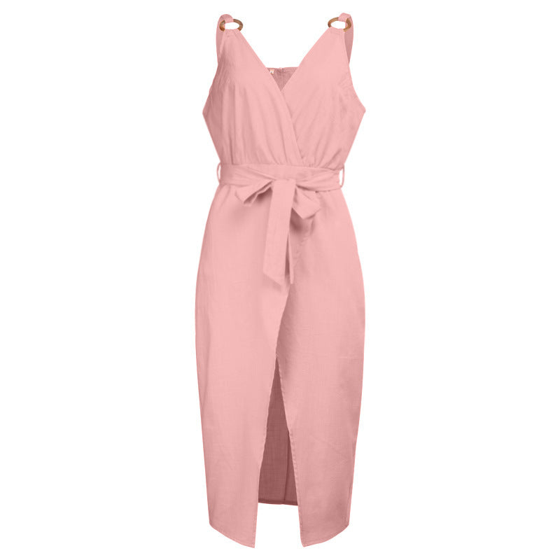Solid color sleeveless dress