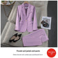 Acetate Satin Purple Suit Professional Womens Set AutumnWinter New Elegant Goddess-Style Commuter Workwear
