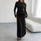 Solid Color Sheath Off-neck Dress
