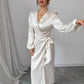 Long-sleeve Dress Leopard-print Jacquard Dress