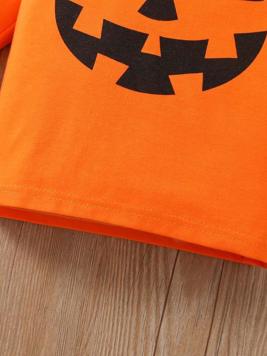 Halloween Day Boy Full Print Pumpkin Lamp Suit