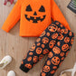 Halloween Day Boy Full Print Pumpkin Lamp Suit