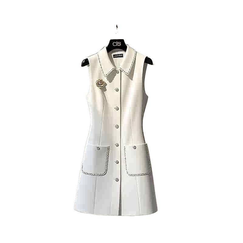Women's Fashion French Style Temperament Vest Dress