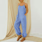 Sling romper pocket cotton and linen stripes