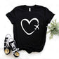 T-shirt décontracté à manches courtes avec grand imprimé graphique creux
