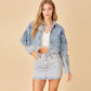 Tassel Denim Coat Short Polo Collar Jacket European And American Style
