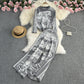 Round Neck Loose Jungle Animal Jacquard Long Sleeve Two-piece Sweater