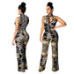 Printed sleeveless women's jumpsuit
