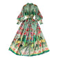 Women's Fashionable Retro Stand Collar Temperament Shirt Lantern Sleeve Dress