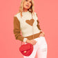 Women's Fashion Love High Neck Knit Sweater