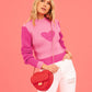 Women's Fashion Love High Neck Knit Sweater