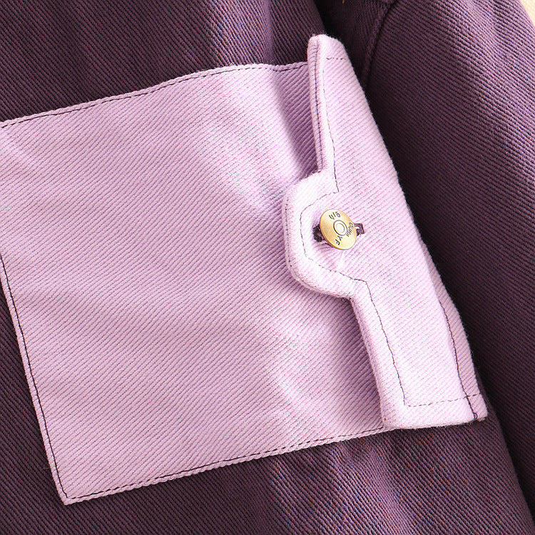 Loose-fitting color-matching coat