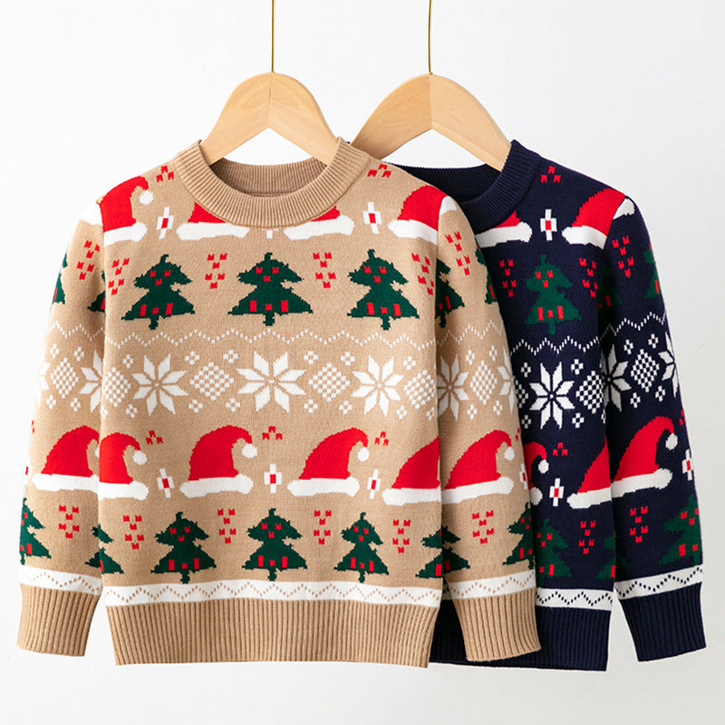 Pull pour enfants, bonnet de Noël, pull pour bébé, automne et hiver, européen et américain