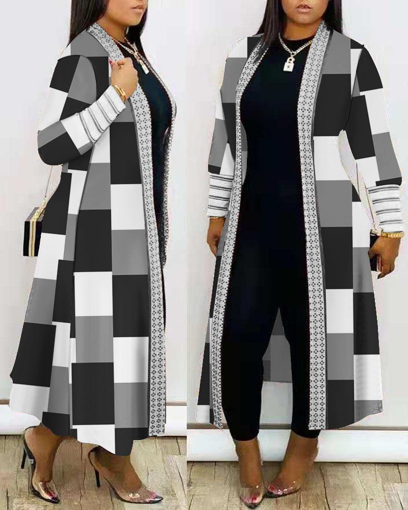 Manteau à manches longues et coutures amples pour les déplacements