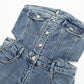 Women's Fashion Tube Top Denim Jumpsuit