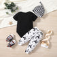 Cartoon Printed Trousers Hat Three-piece Set