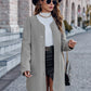 Thick Solid Color Round Neck Single-breasted Long Sleeve Coat