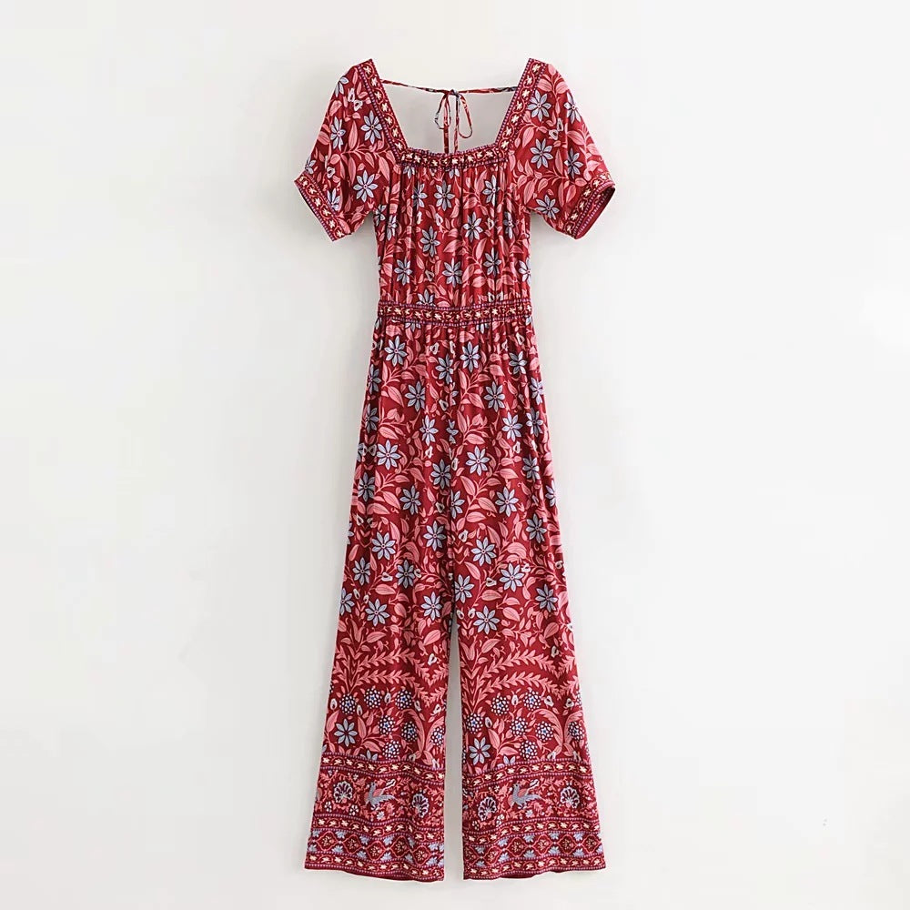 Printed wide-leg jumpsuit
