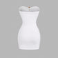 Fashionable Womens Strapless Metal-Embellished Hollow-Out Dress