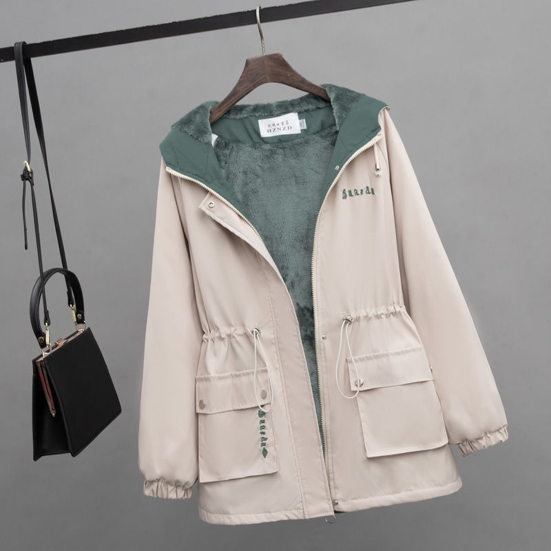 Petit manteau épais rembourré en velours pour femme