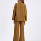 Pull-over de couleur unie, pantalon large en tricot fendu en deux pièces