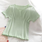 Summer Thin Elastic Pit Strip Half-Sleeved Top Pink Girl