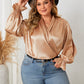 Women's V-neck Chiffon Shirt Loose Drooping Long Sleeve