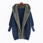 Foreign Trade Women's Clothing Color Double-sided Velvet Hooded Loose Cardigan Coat