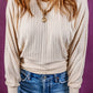 Solid Color Pullover Long Sleeve Top For Women