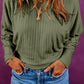 Solid Color Pullover Long Sleeve Top For Women