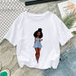 T-shirt slim blanc à manches courtes pour femme
