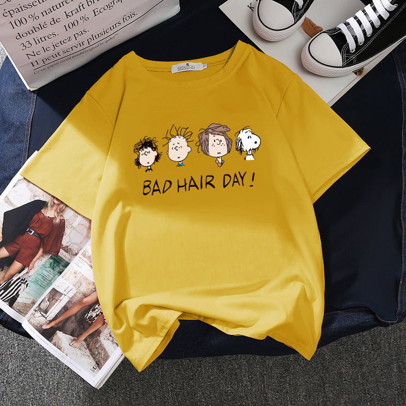 White Short Sleeve T-shirt Female Loose Student Net Red Half Sleeve Top Clothes