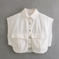 Fall Women's Clothing Double Pocket Decorative Denim Top