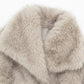 Cardigan à revers et manches longues en fausse fourrure pour femme, manteau court et ample