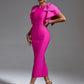 Irregular Knitting Handmade Lotus Leaf Beaded Slim Fit Dress