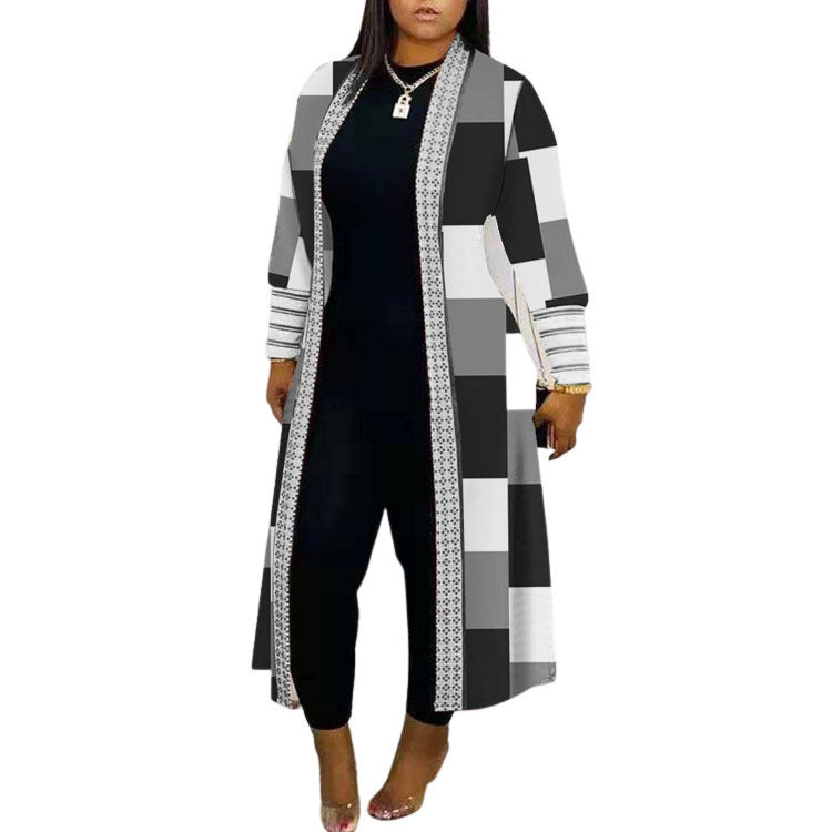 Manteau à manches longues et coutures amples pour les déplacements
