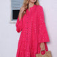 Printing Gilded Pleated Bell Sleeve Loose Dress
