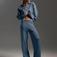 Knitted Pullover Wide Leg Trousers Two-piece Set