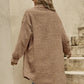 New European And American Winter Open Button Lapel Plush Coat Loose Long-cut Coat Women