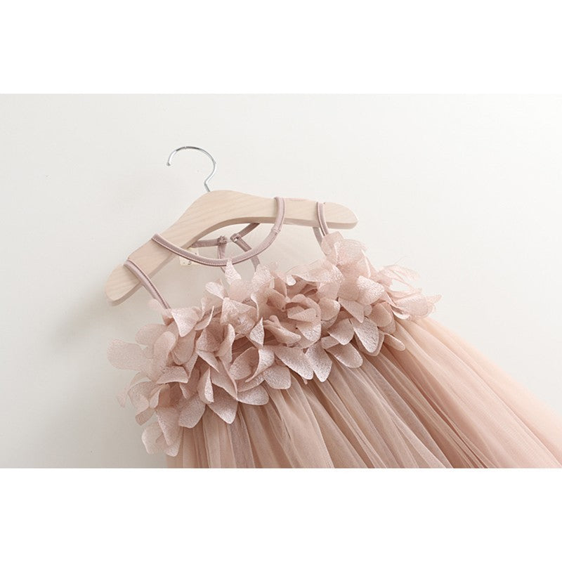 Sweet lace vest dress princess dress petal dress